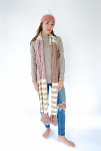Speckle Stripes and Tassel Scarf