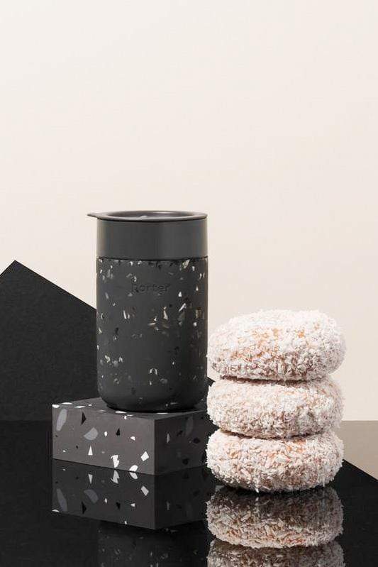 Limited Edition Ceramic Porter Mug - Charcoal 12 oz Terrazzo– Kris